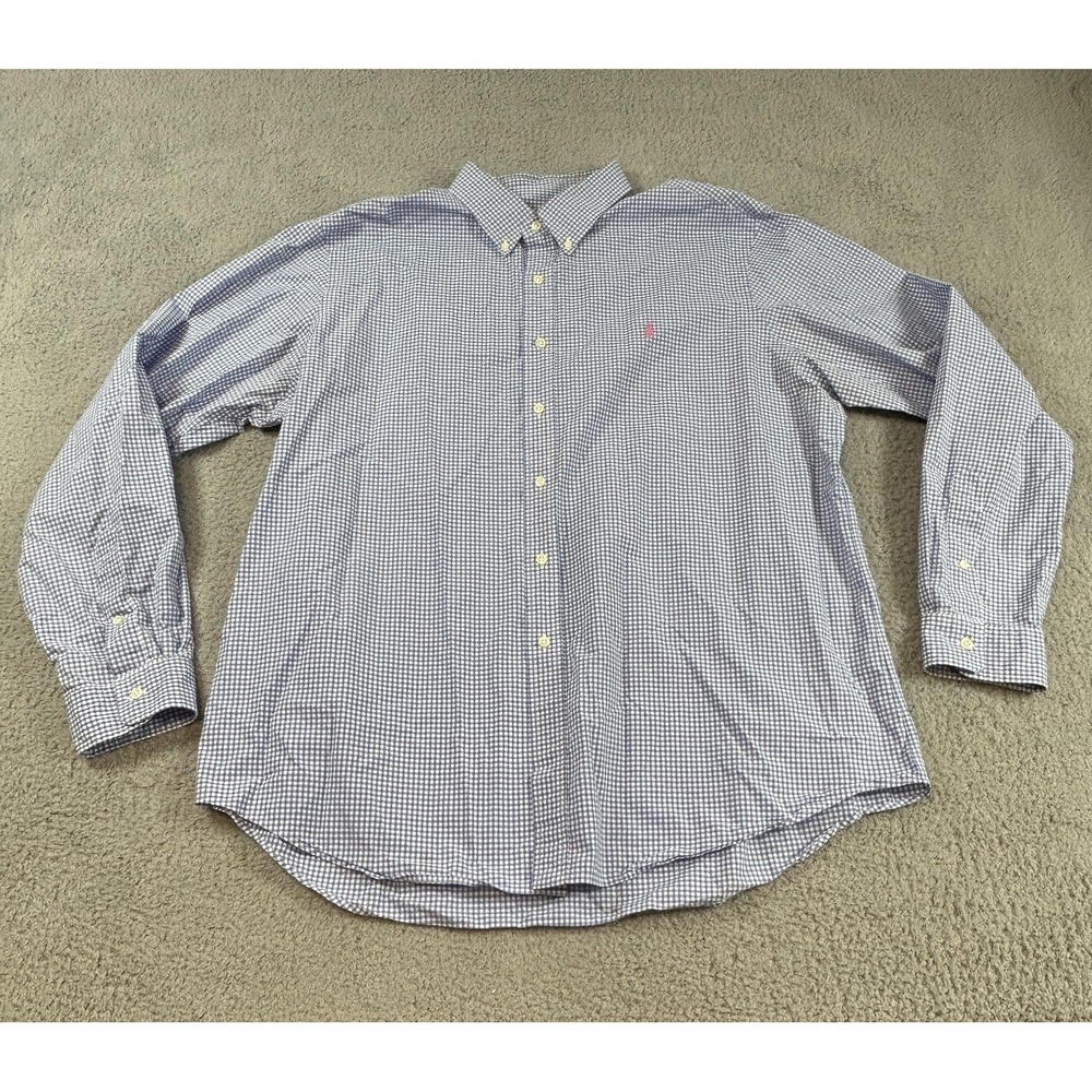 Ralph Lauren‎ Shirt Mens 2XL Gingham Check Button Down Long Sleeve Classic Fit